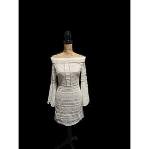 Free People We Are Kindred boho lace bell sleeve dress, size 4